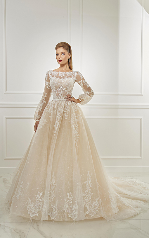 robe de mariée princesse avec manches bouffantes