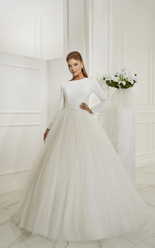 robe de mariée princesse en satin et tulle