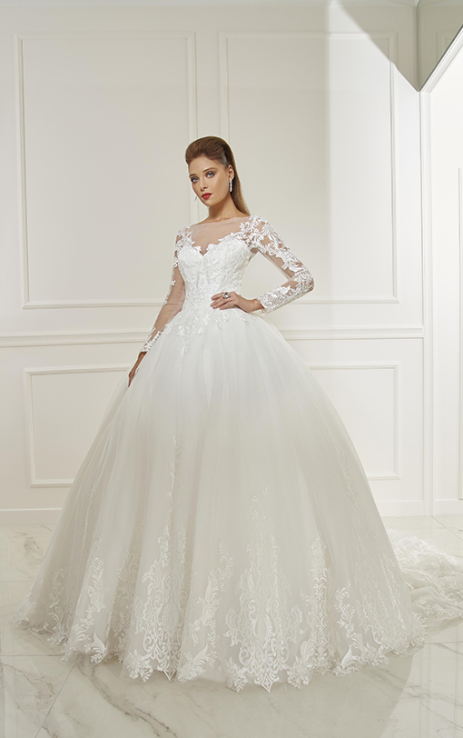 Robe de mariée princesse avec manches longues