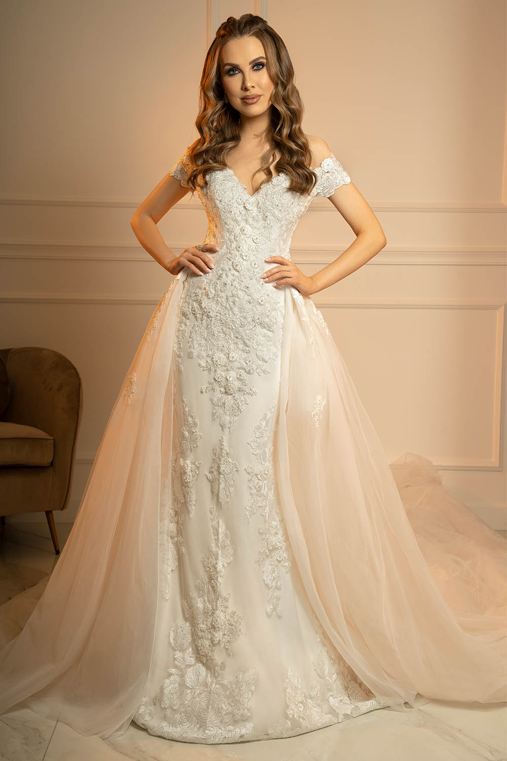 robe de mariée sirène avec surjupe