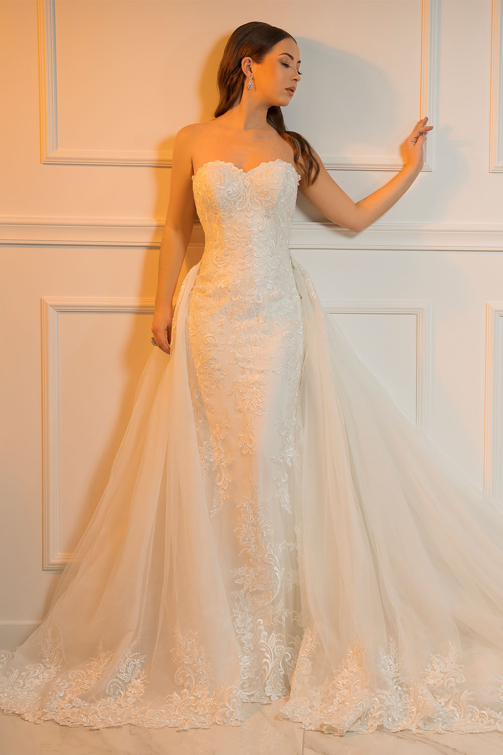 robe de mariée bustier avec surjupe