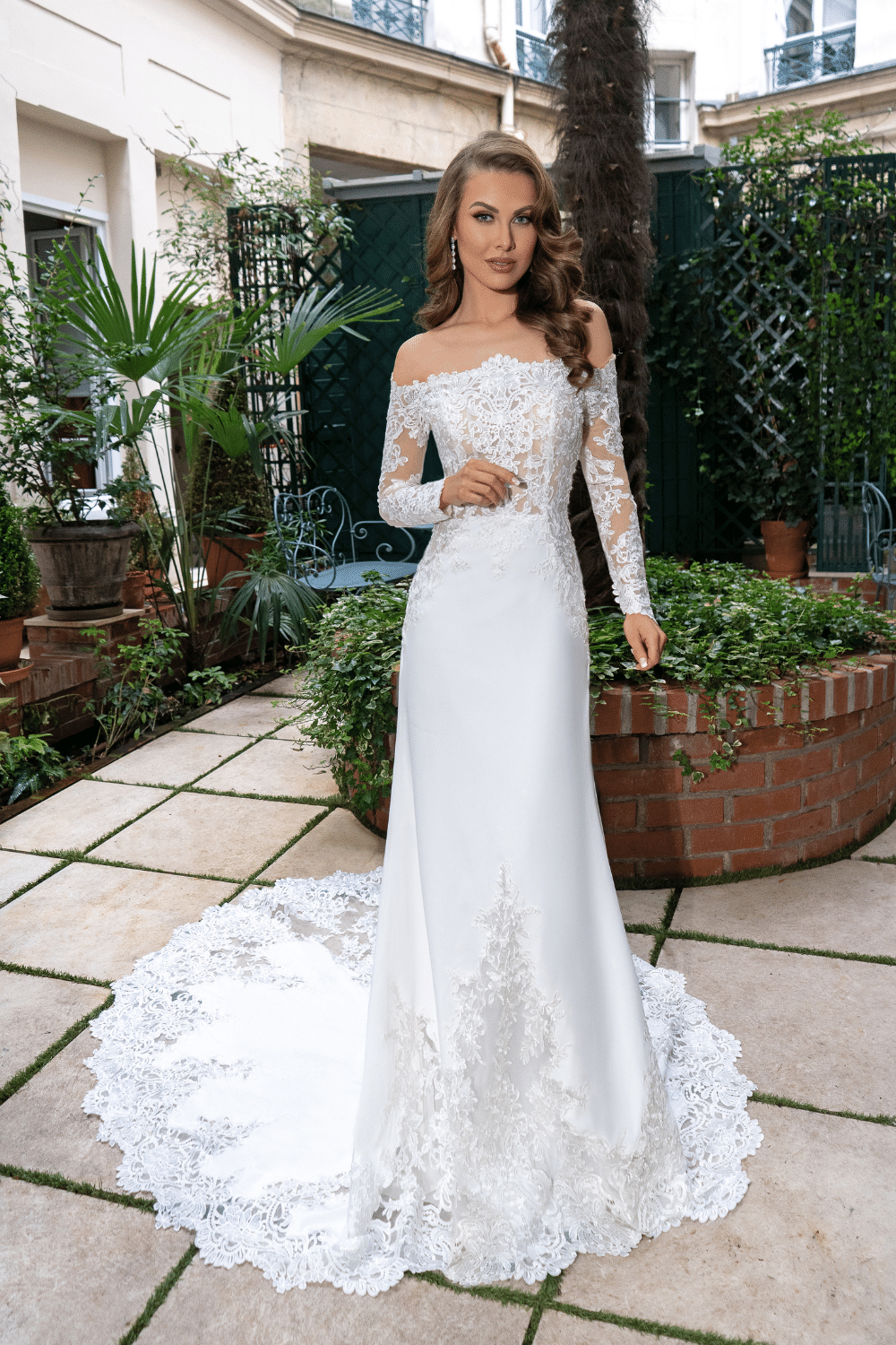 robe de mariée col bateau