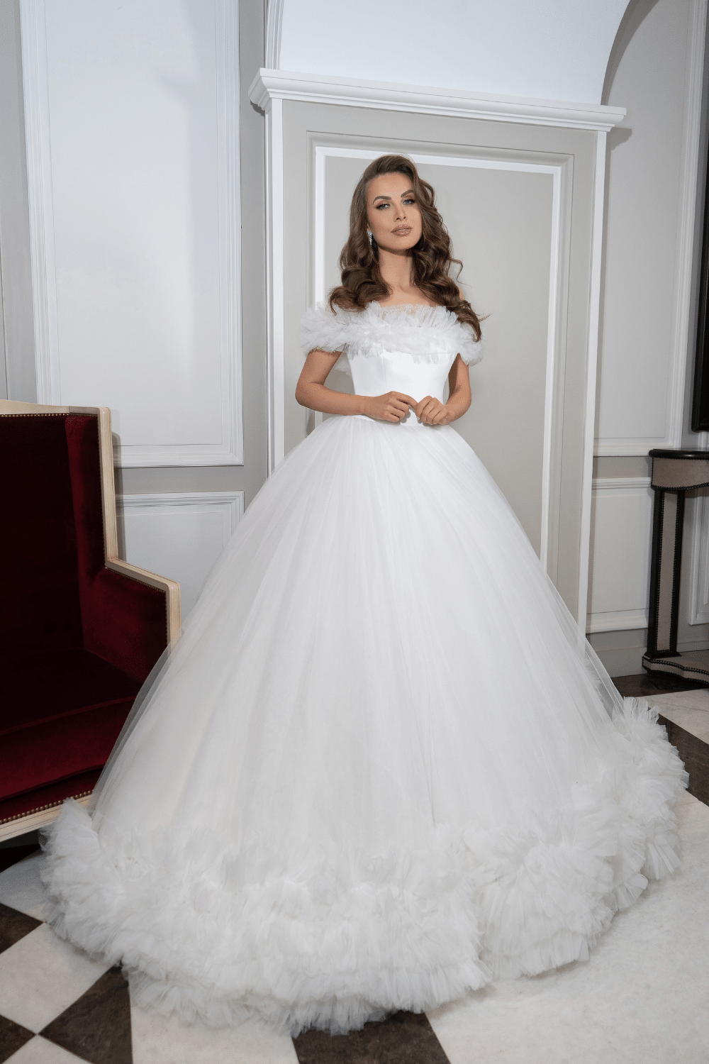 Robe de mariée princesse en tulle 