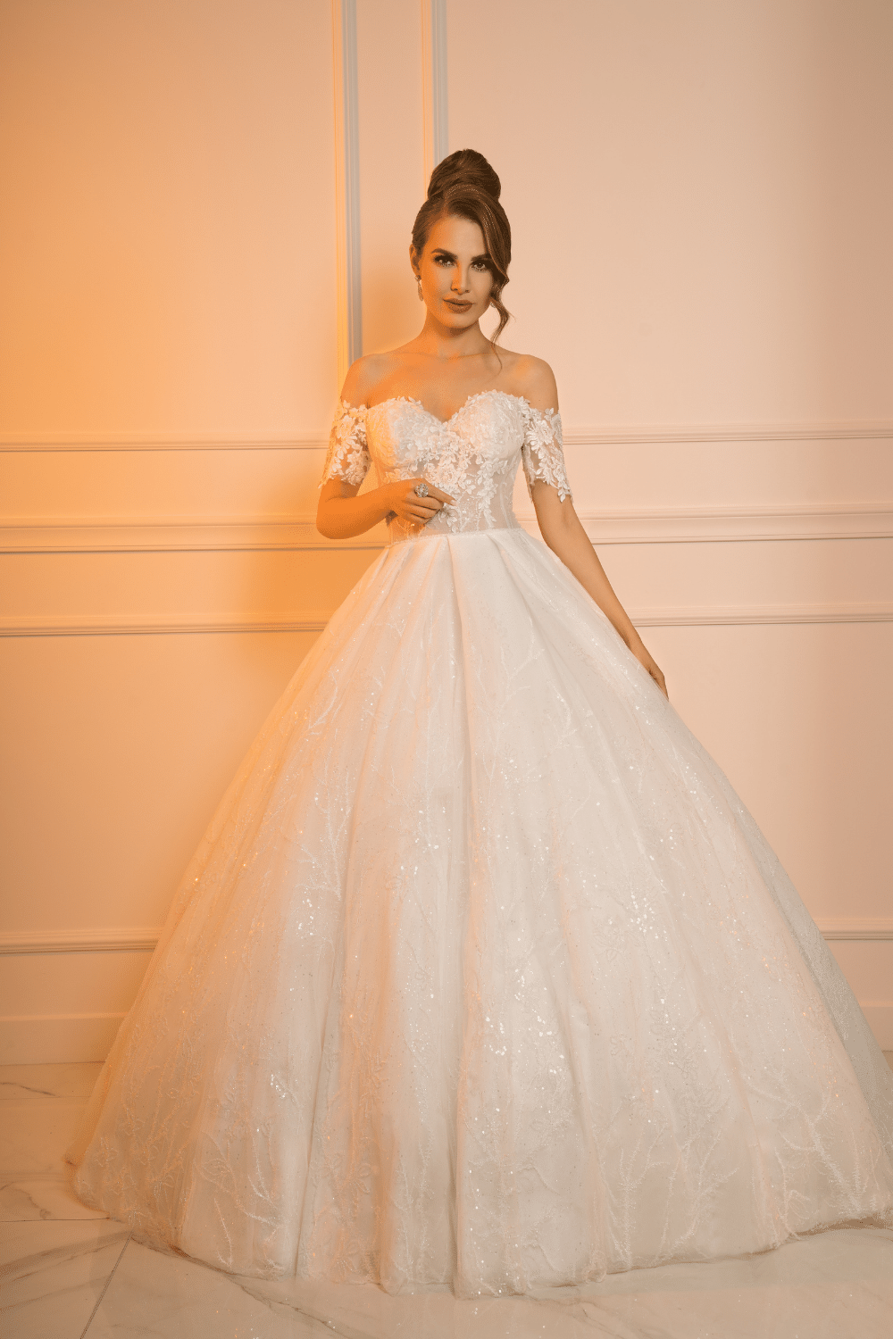 Robe de mariée col haut